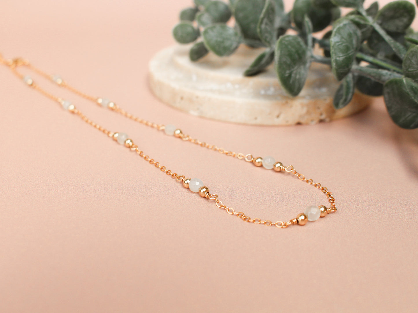 Collier Lou - Pierre de lune blanche