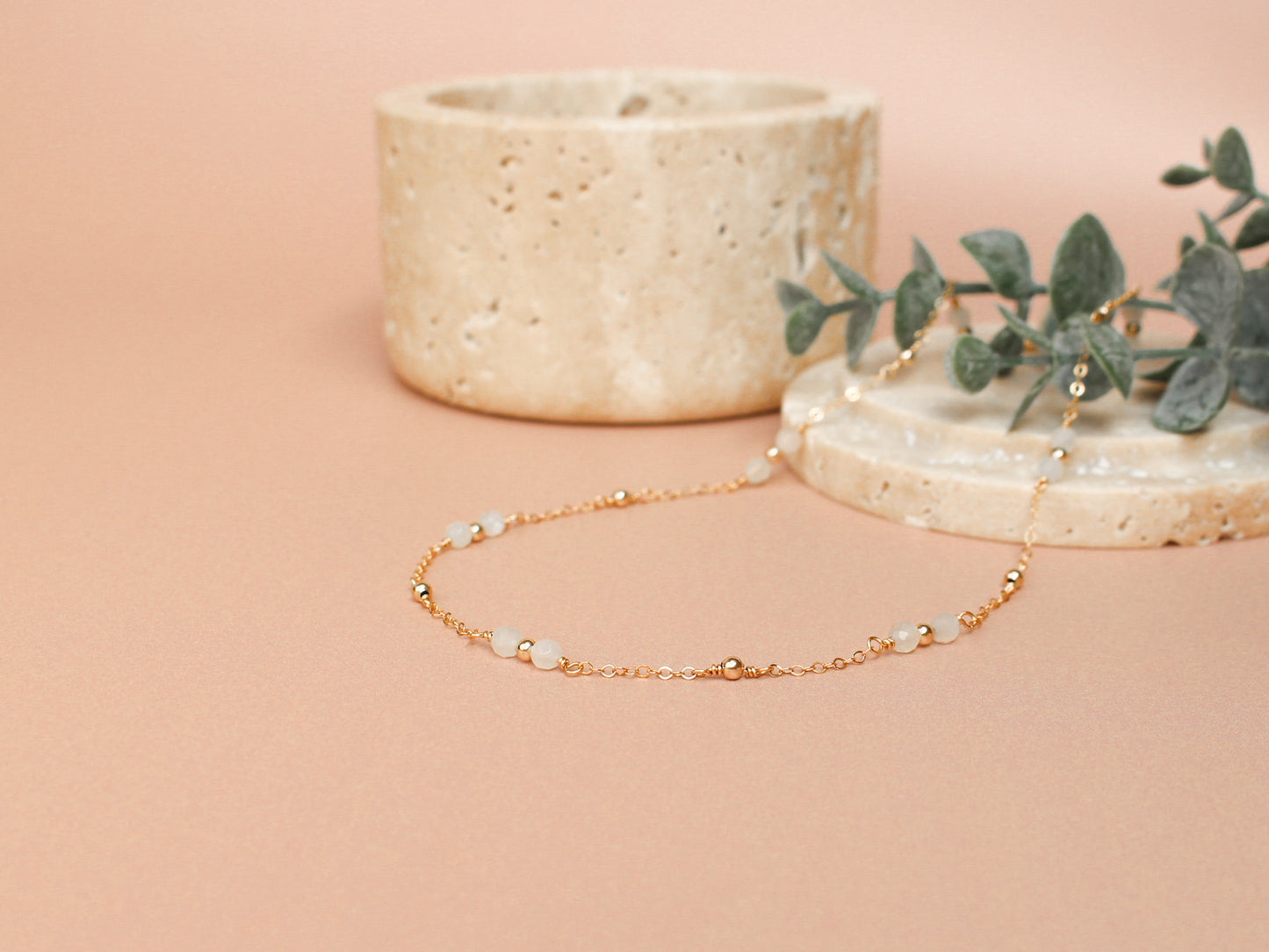 Collier Melinda - Pierre de lune blanche