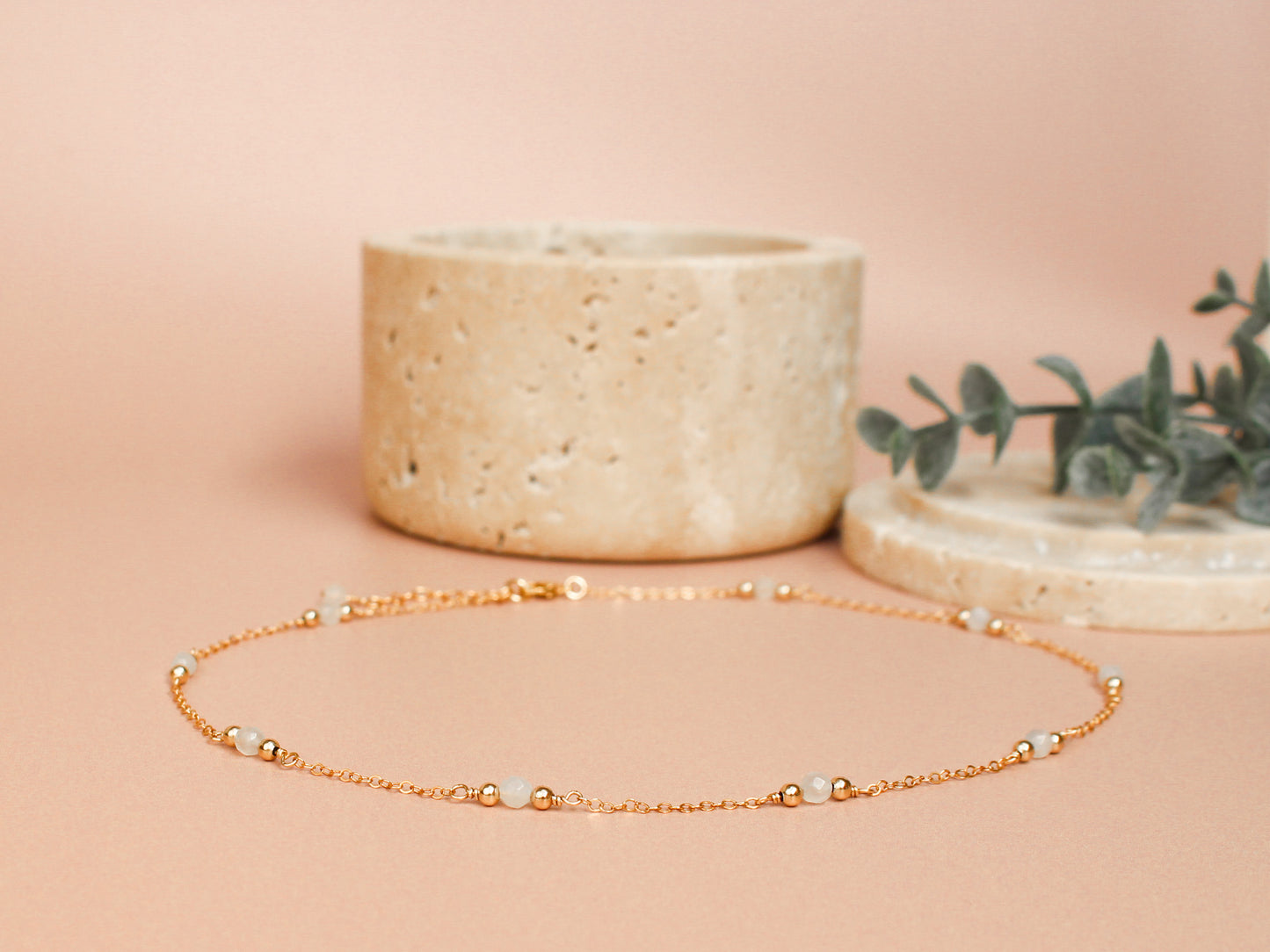 Collier Lou - Pierre de lune blanche