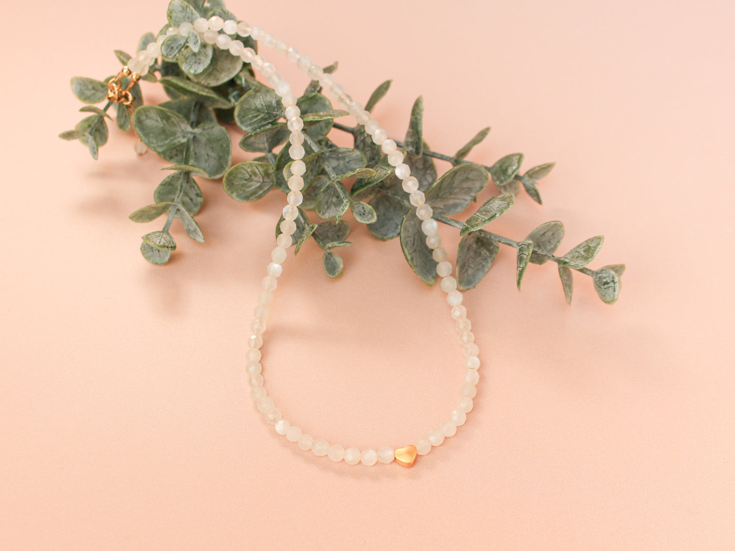 Collier Mia - Pierre de lune blanche