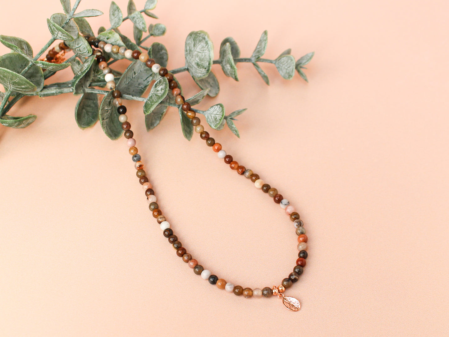 Collier Leaves - Bois fossilisé