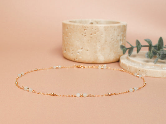 Collier Melinda - Pierre de lune blanche