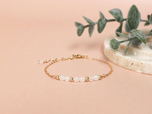 Bracelet Lyana - Pierre de lune blanche