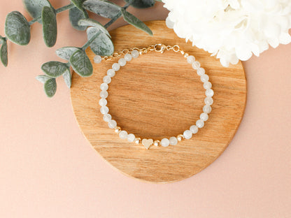 Bracelet Anaïs - Pierre de lune blanche