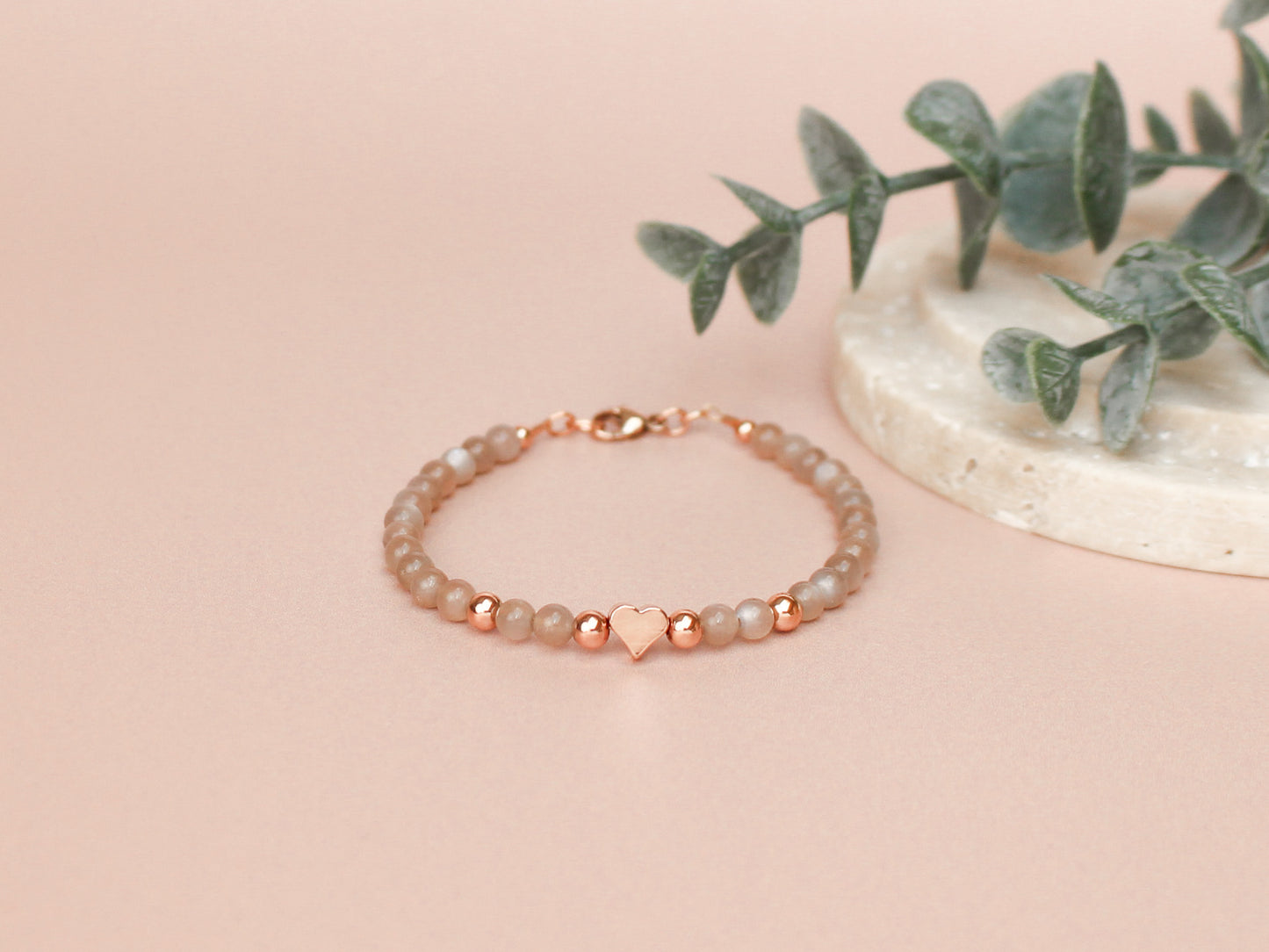 Bracelet Anaïs - Pierre de lune chocolat