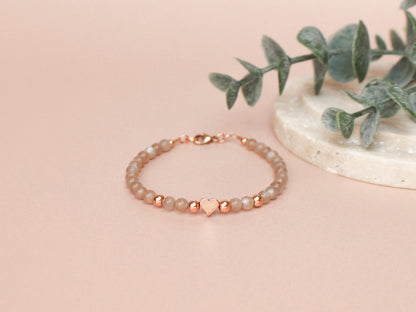 Bracelet Anaïs - Pierre de lune chocolat