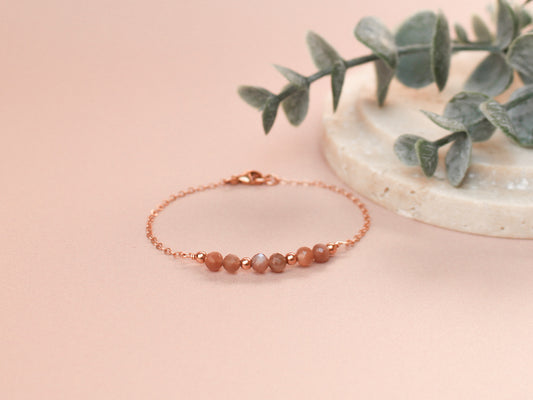 Bracelet Lyana - Pierre de lune cannelle