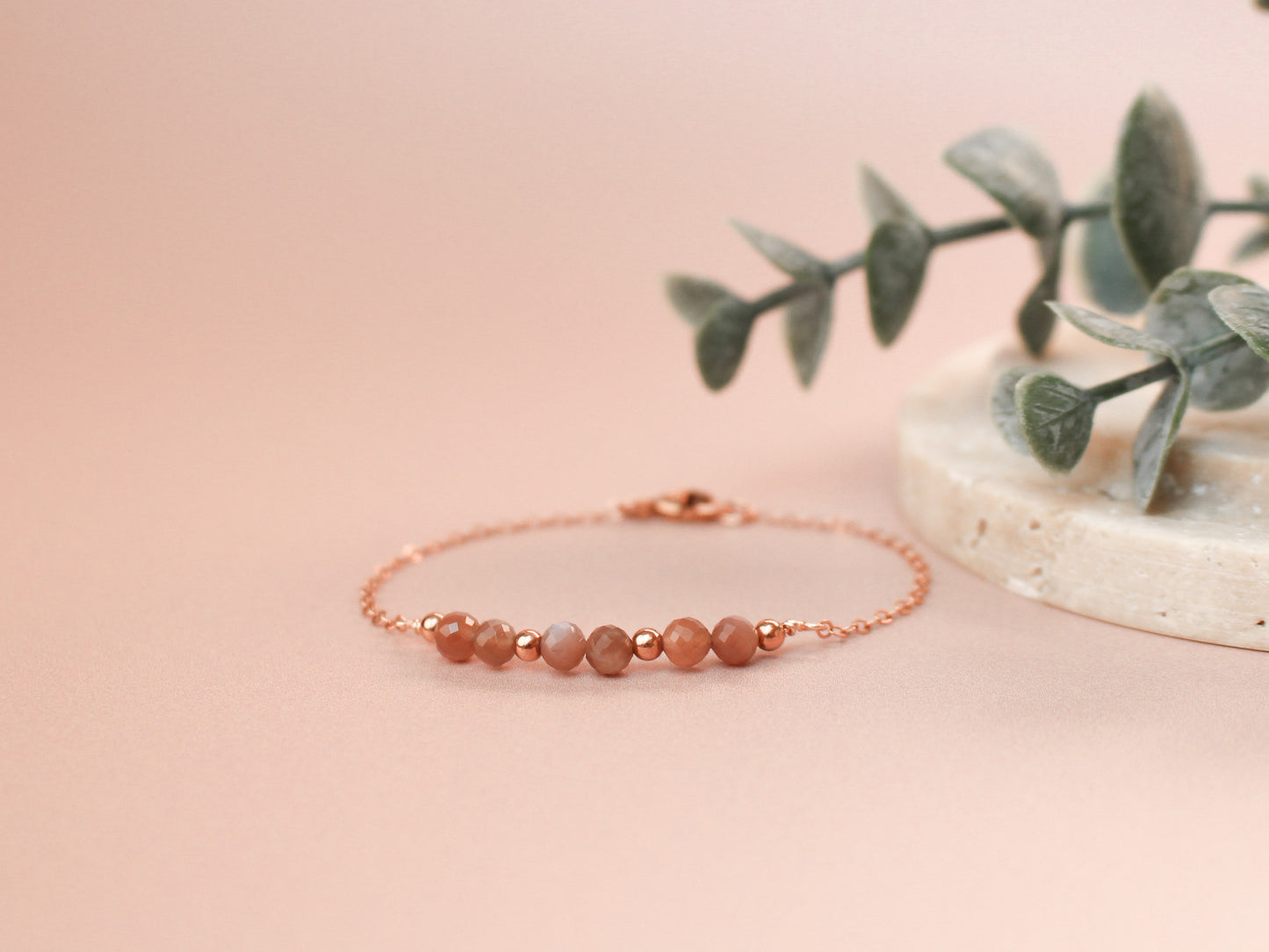 Bracelet Lyana - Pierre de lune cannelle