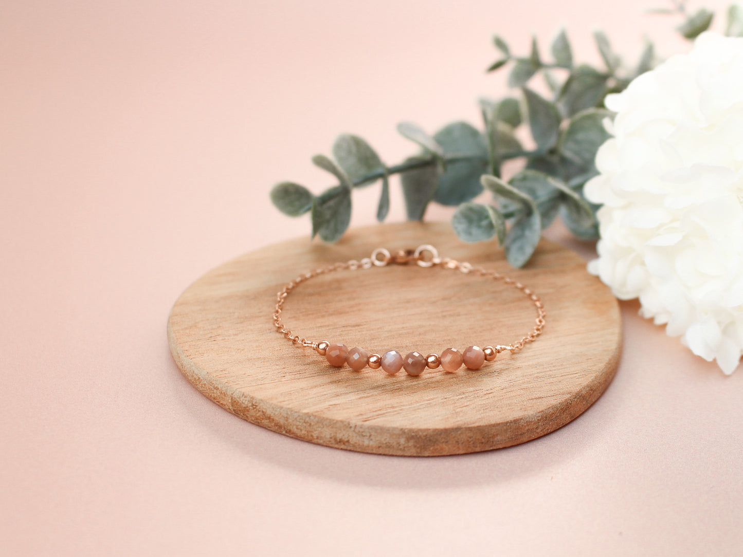 Bracelet Lyana - Pierre de lune cannelle