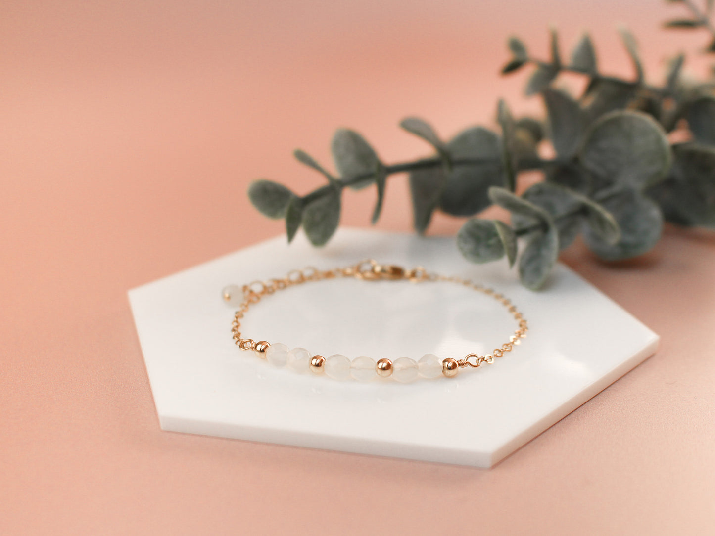 Bracelet Lyana - Pierre de lune blanche
