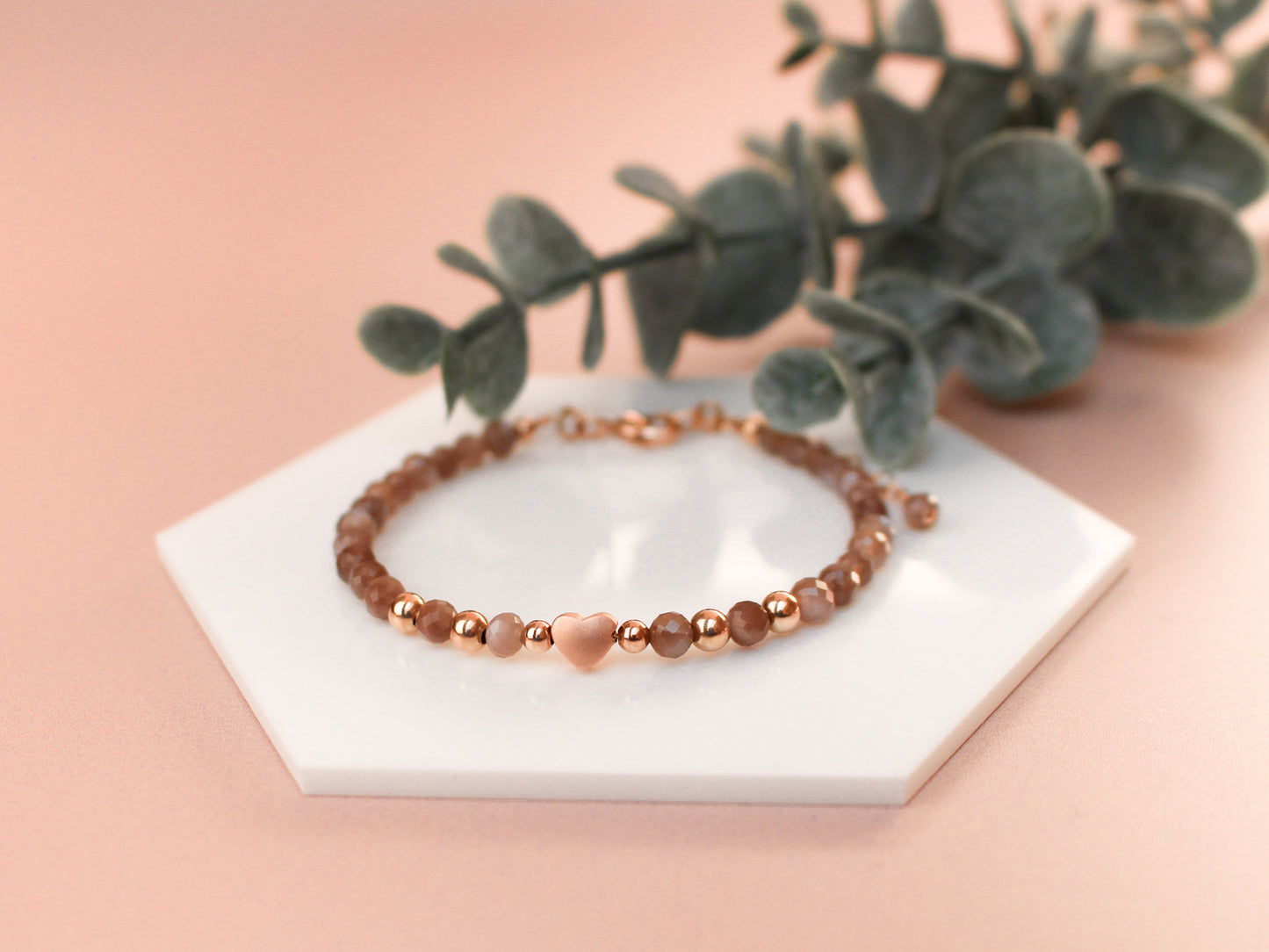 Bracelet Célia - Pierre de lune cannelle