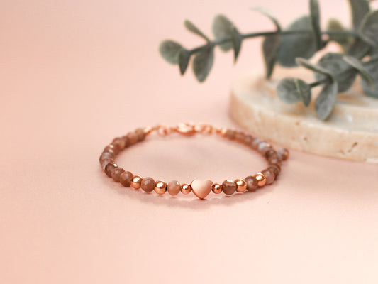 Bracelet Célia - Pierre de lune cannelle