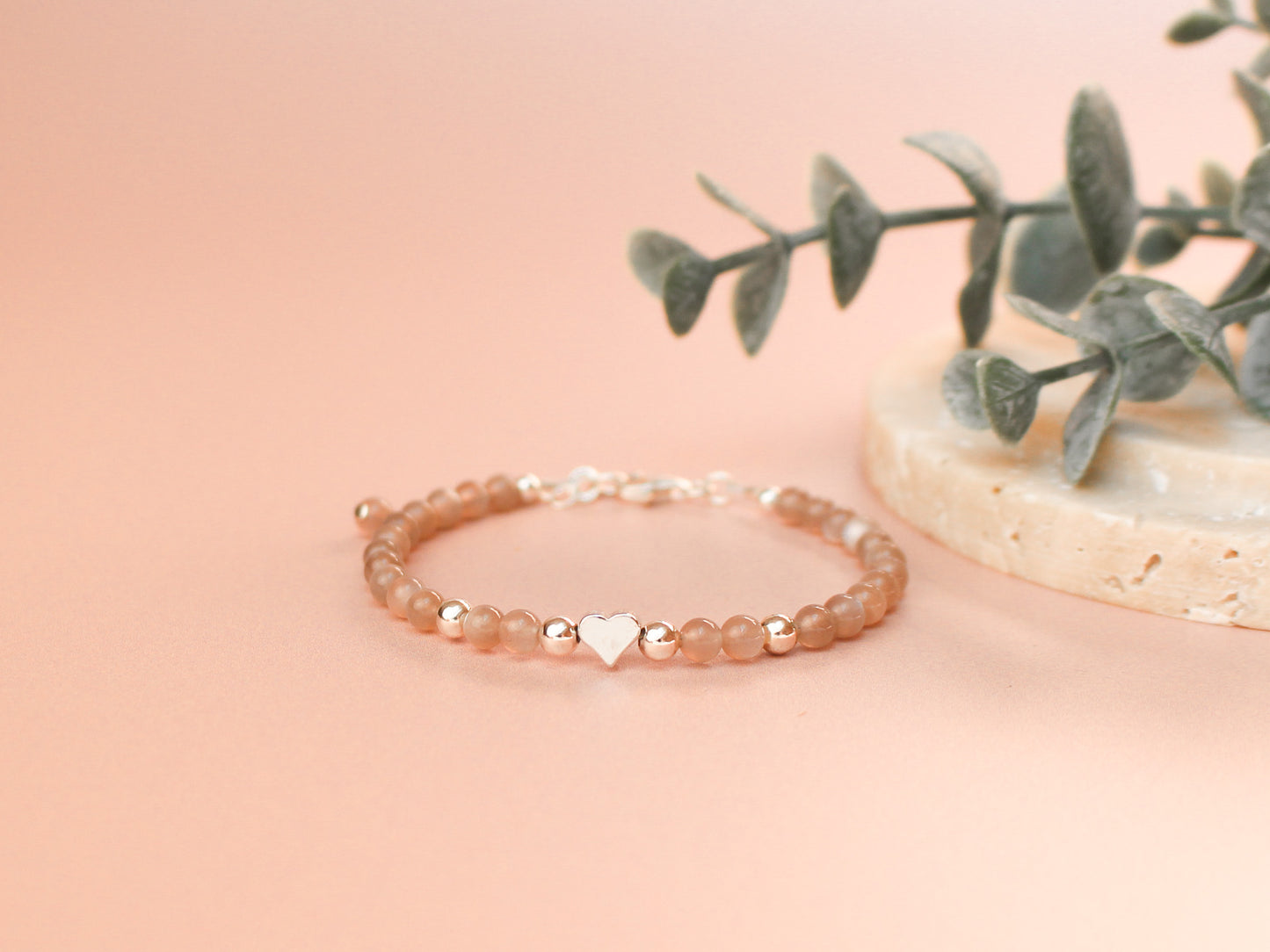 Bracelet Anaïs - Pierre de lune chocolat