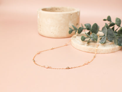Collier Cora - Pierre de lune rose