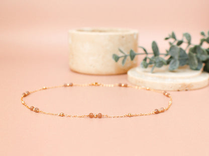 Collier Melinda - Pierre de lune pêche