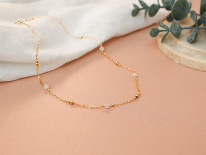 Collier Cora - Pierre de lune blanche