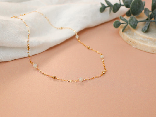 Collier Cora - Pierre de lune blanche