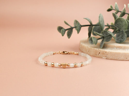Bracelet Célia - Pierre de lune blanche