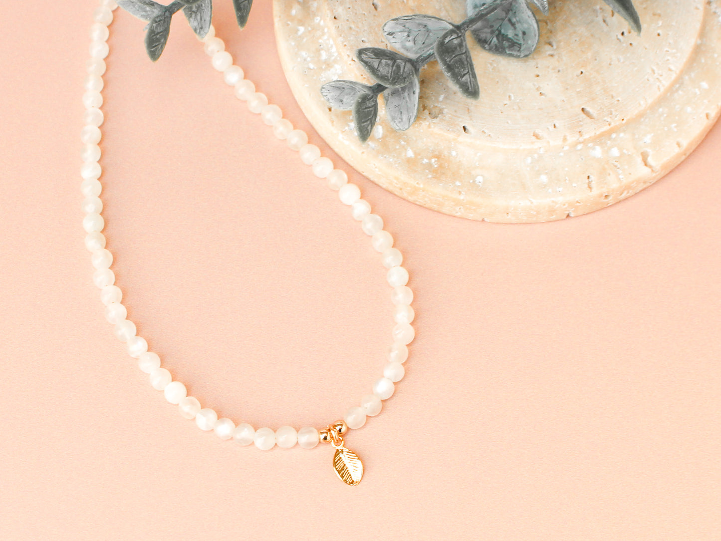 Collier Mia - Pierre de lune blanche