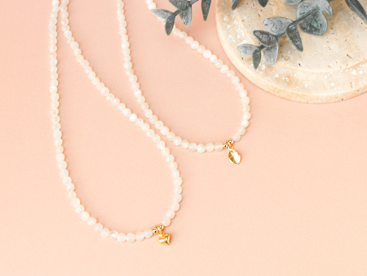Collier Mia - Pierre de lune blanche