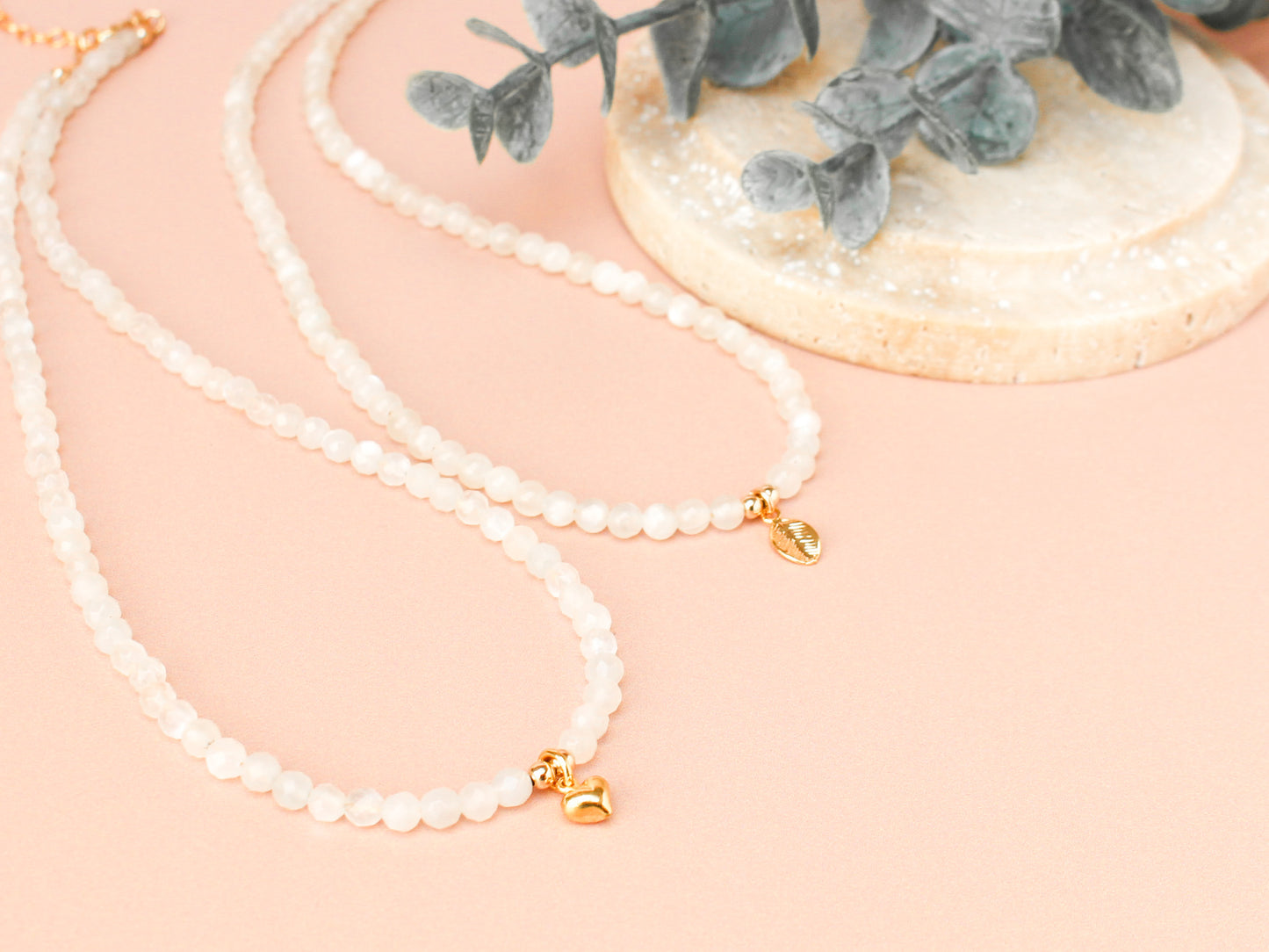 Collier Mia - Pierre de lune blanche