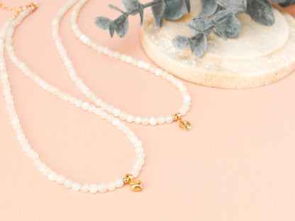 Collier Mia - Pierre de lune blanche