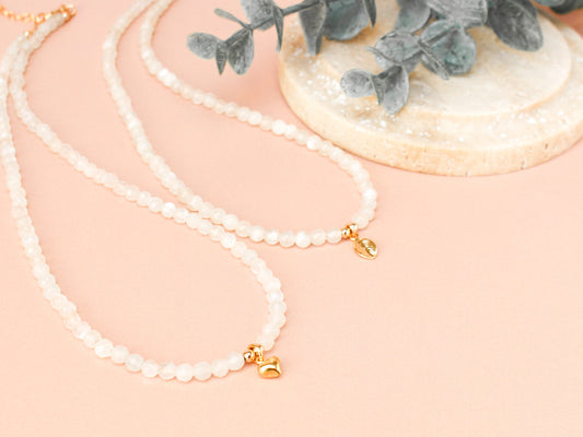 Collier Mia - Pierre de lune blanche