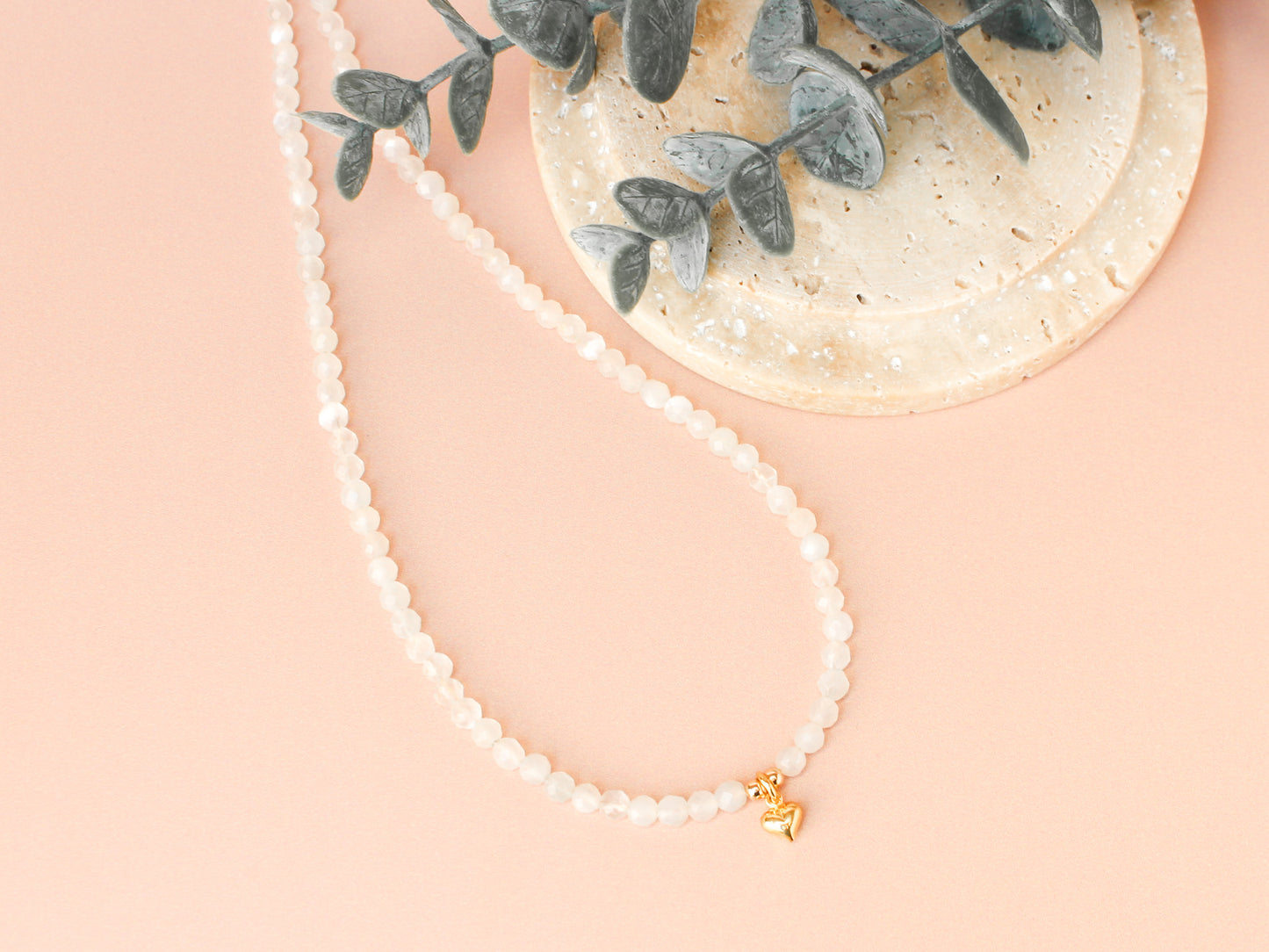 Collier Mia - Pierre de lune blanche