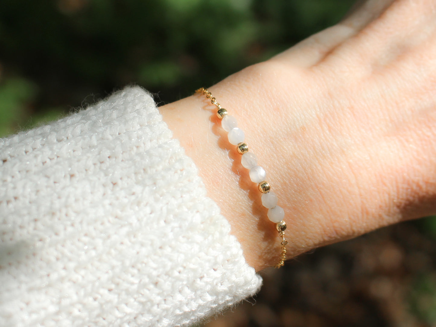Bracelet Lyana - Pierre de lune blanche