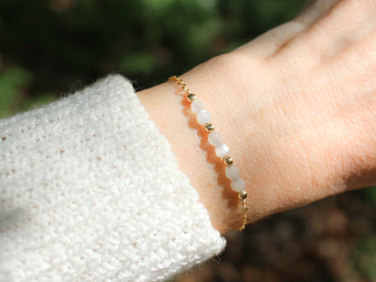 Bracelet Lyana - Pierre de lune blanche