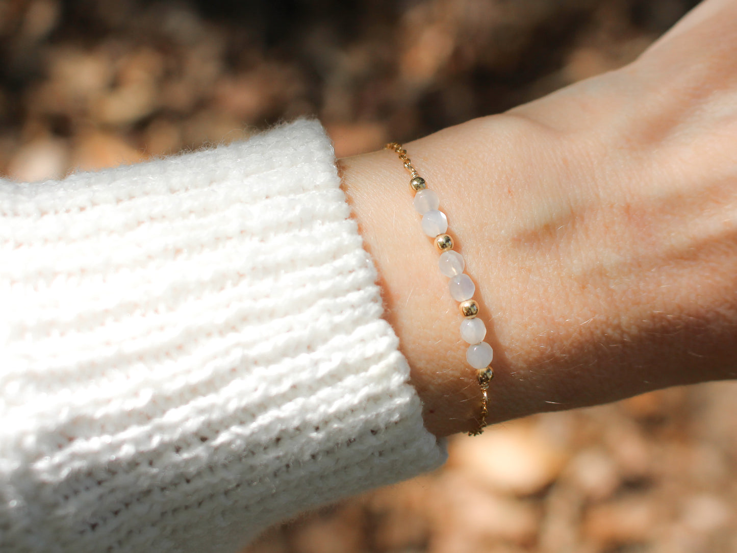 Bracelet Lyana - Pierre de lune blanche