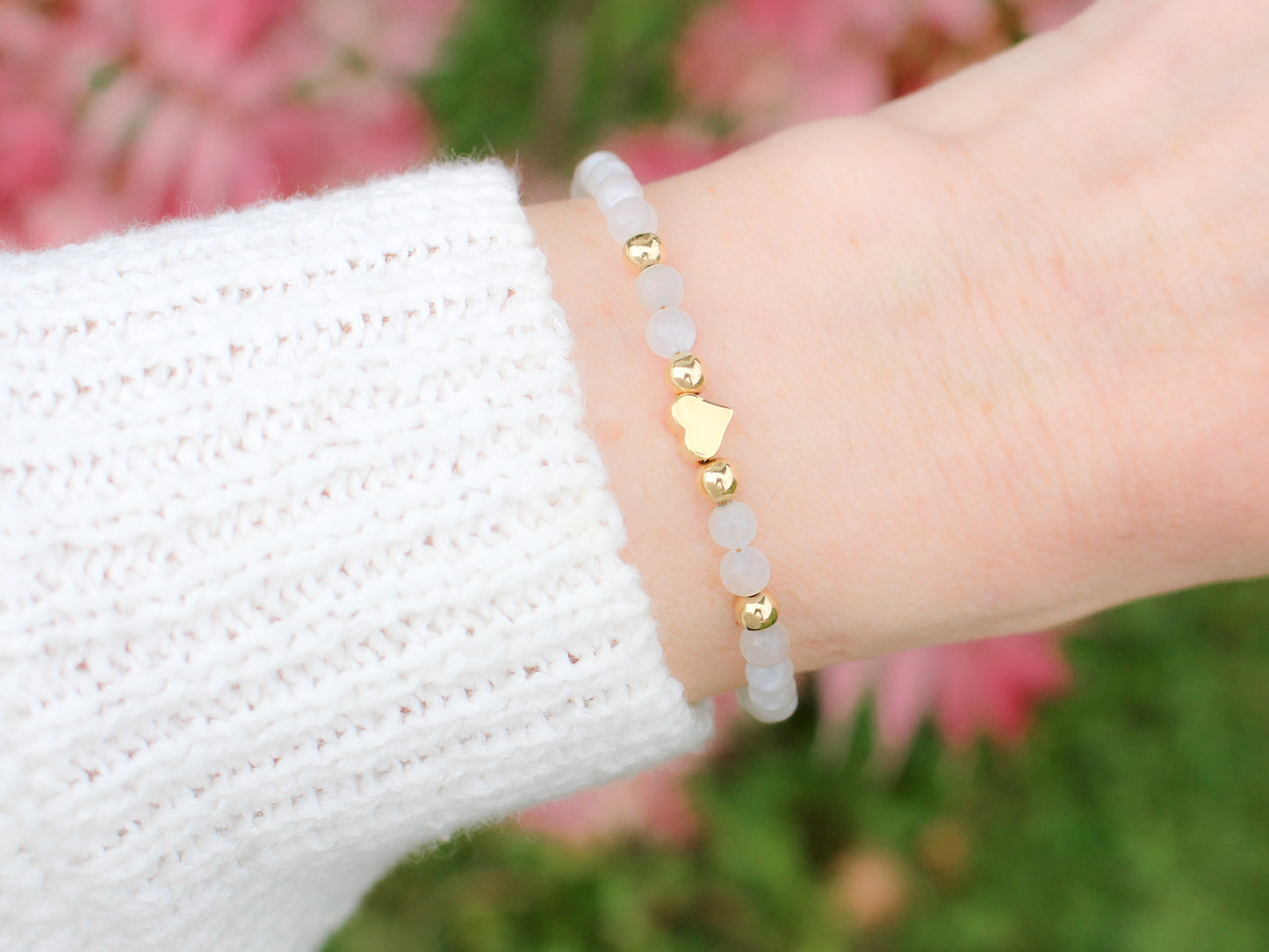 Bracelet Anaïs - Pierre de lune blanche