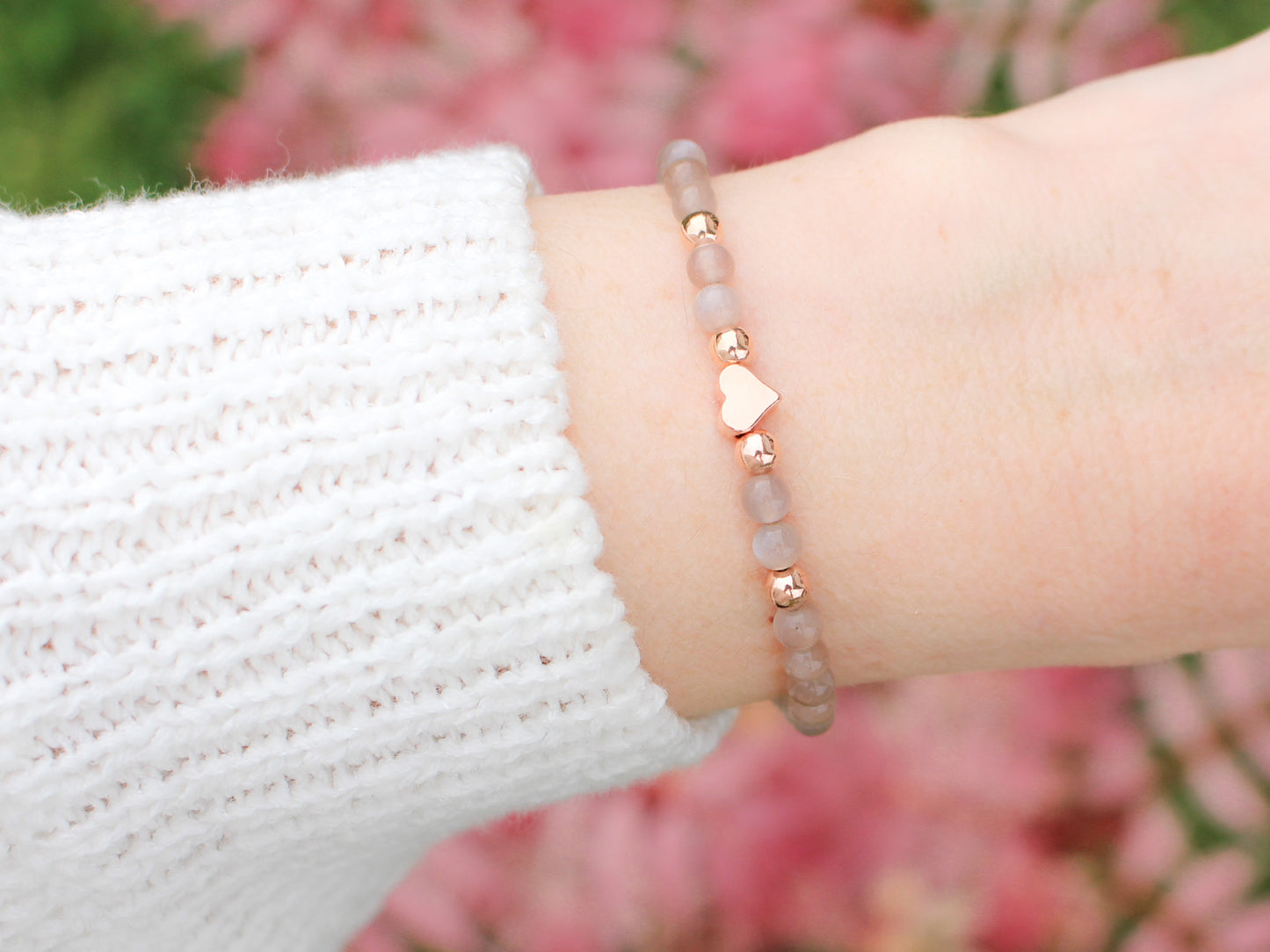 Bracelet Anaïs - Pierre de lune chocolat