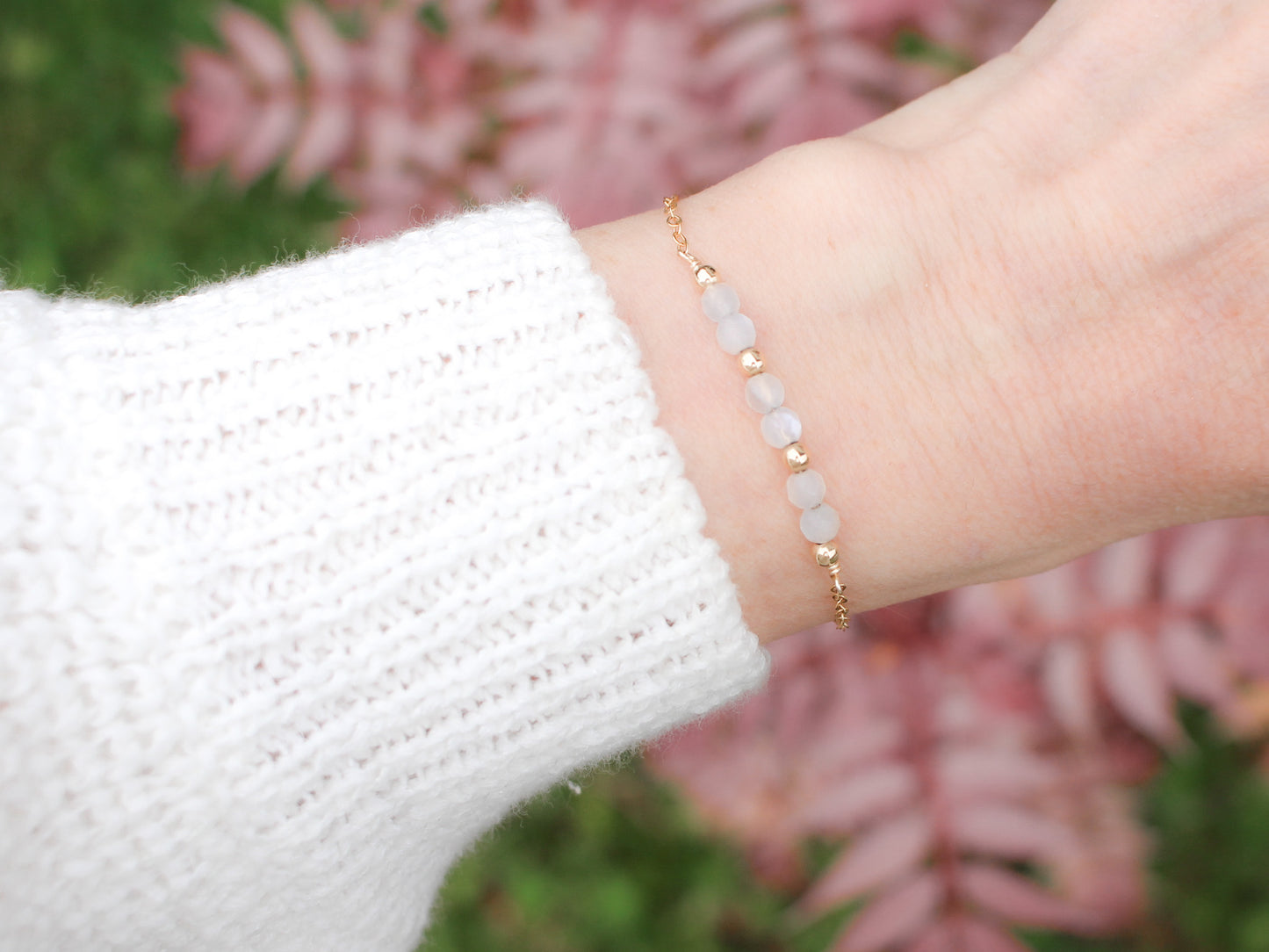 Bracelet Lyana - Pierre de lune blanche