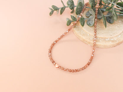 Collier Mia - Pierre de lune cannelle