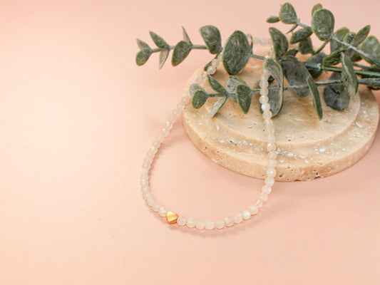 Collier Mia - Pierre de lune blanche