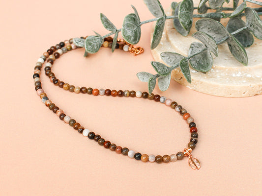 Collier Leaves - Bois fossilisé