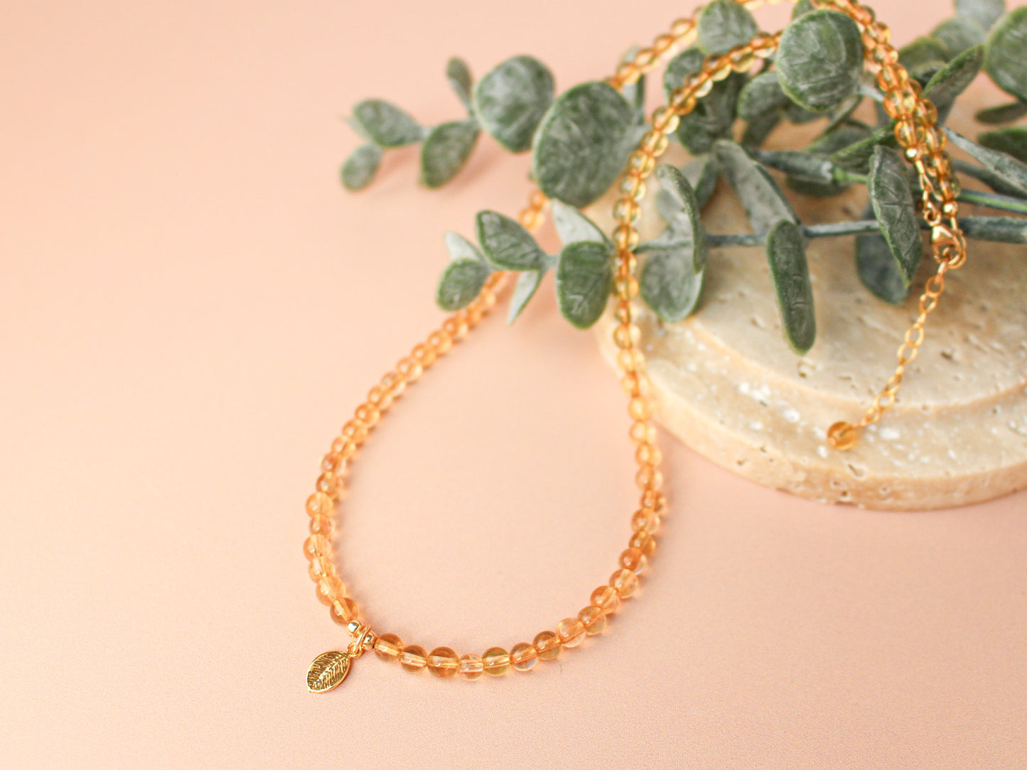 Collier Leaves - Citrine