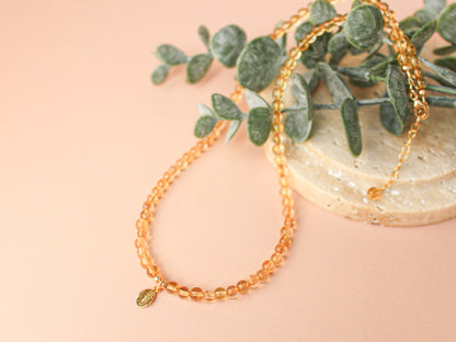 Collier Leaves - Citrine
