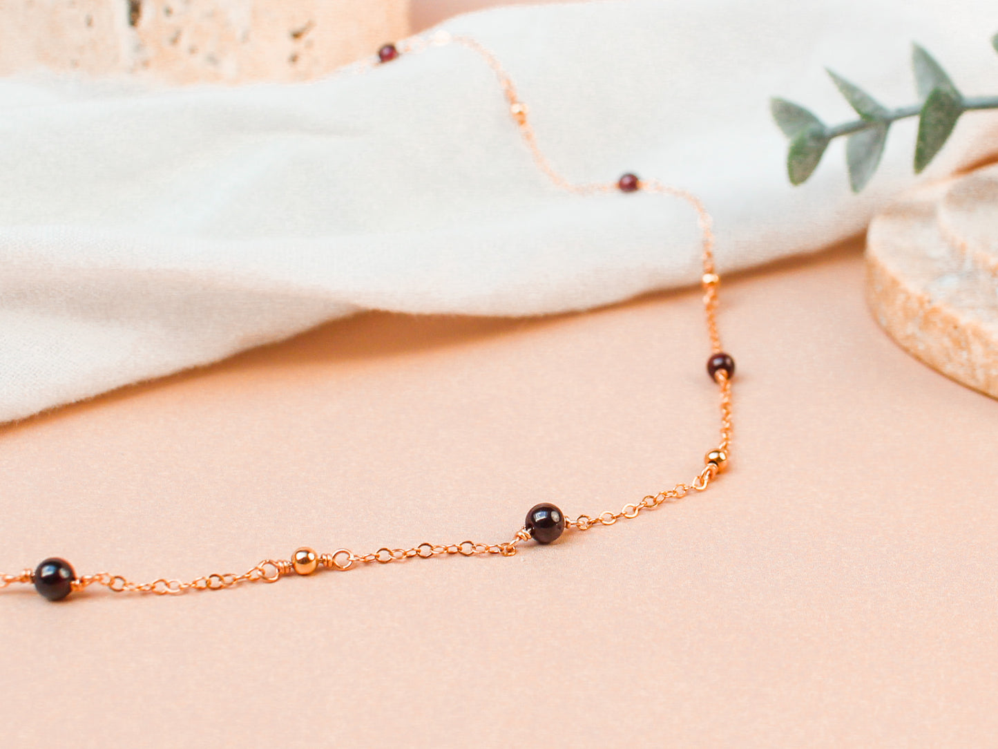 Collier Cora - Grenat
