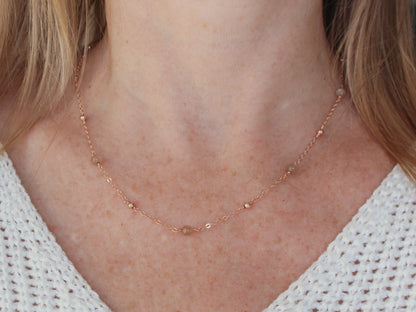 Collier Cora - Pierre de lune cannelle