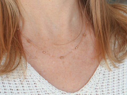 Collier Cora - Pierre de lune cannelle