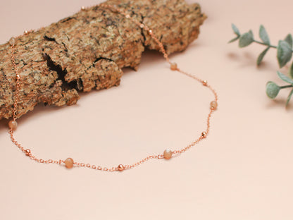 Collier Cora - Pierre de lune cannelle